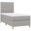 Box Spring Bed with Mattress Light Grey 80 X 200 Cm Fabric