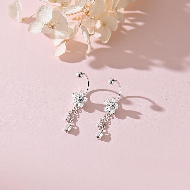 

Flower Tassel Earrings Light Luxury Sweet Niche Design High-end Earrings