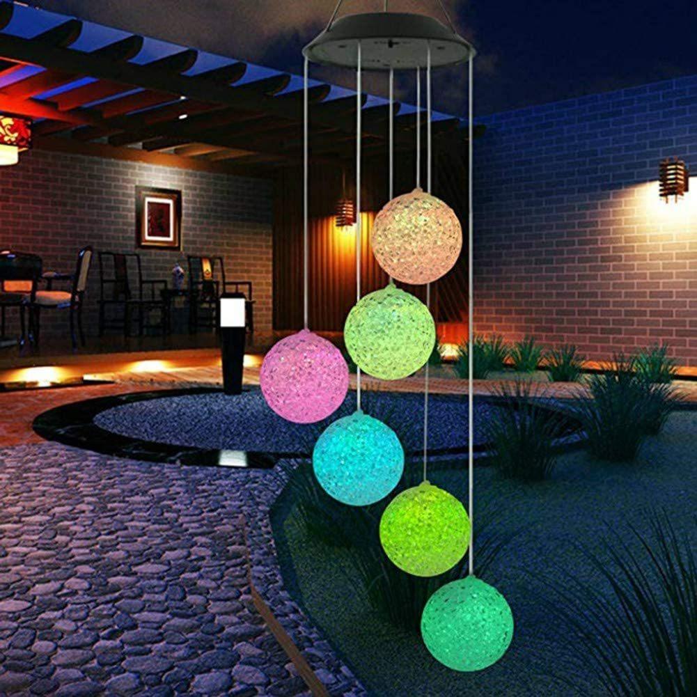 Xiaomi 1pc Solar Flying Pig/Particle Ball Wind Chime Lamp, Hanging Lamp, Colorful LED Outdoor Lighting Decoration Landscape Lamp