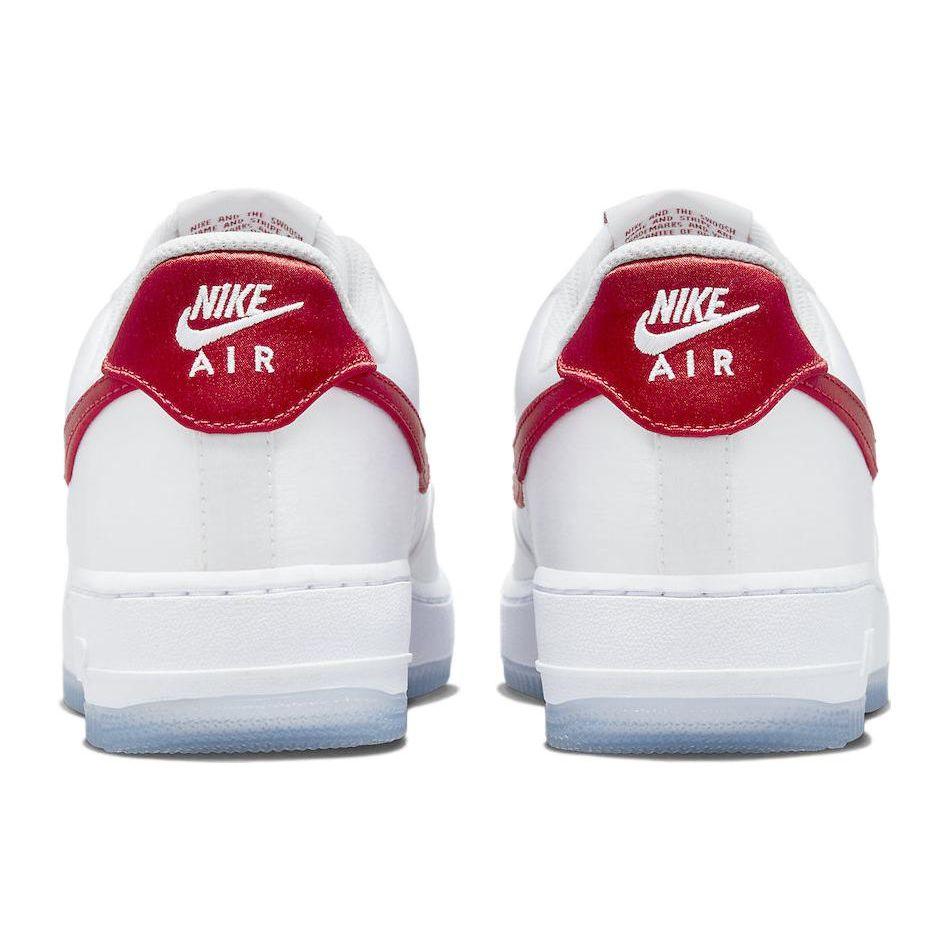 Nike Air Force 1 Low Satin - White Gym Red Women Sneakers DX6541-100