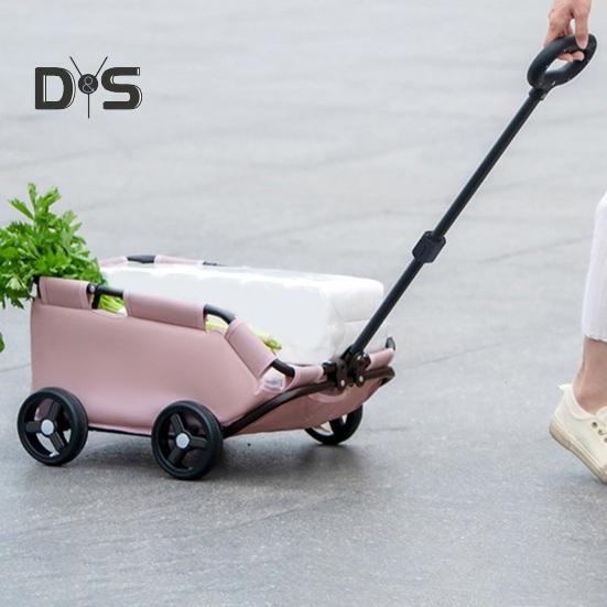 Hundewagen mit 4 Rädern, zusammenklappbar, für kleine Hunde und Katzen, Haustier-Kinderwagen zum Reisen, Einkaufen, Spazierengehen, Spielen