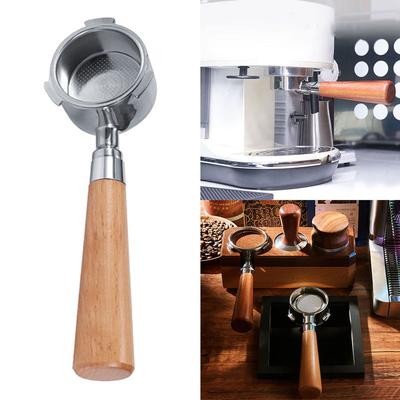 Filter Basket Wood Handle Stainless Steel 3 Ears 51mm Portafilter Coffee Bottomless Portafilter