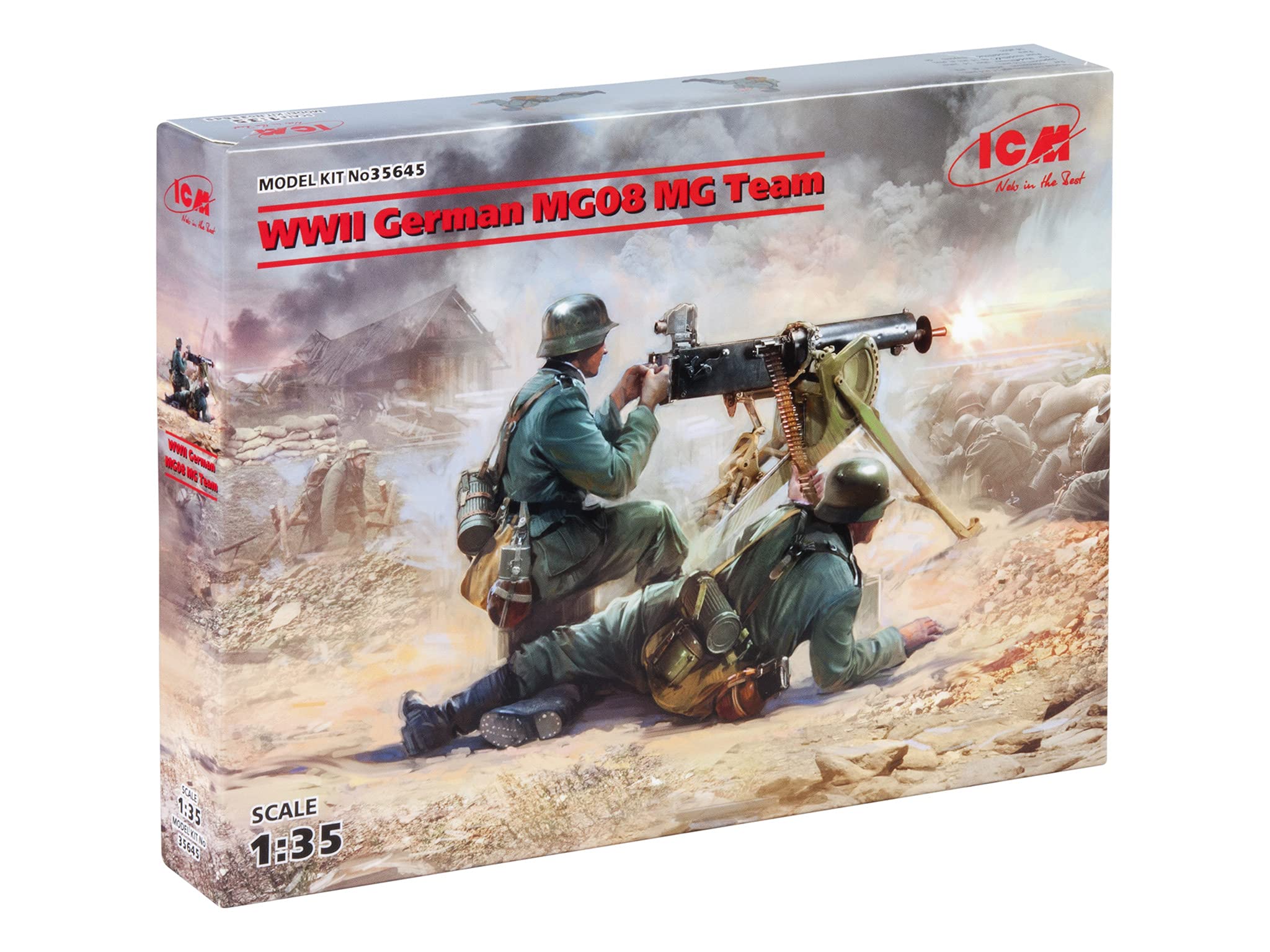 

ICM Second German MG08 MG Team Plastic Model 35645 1/35