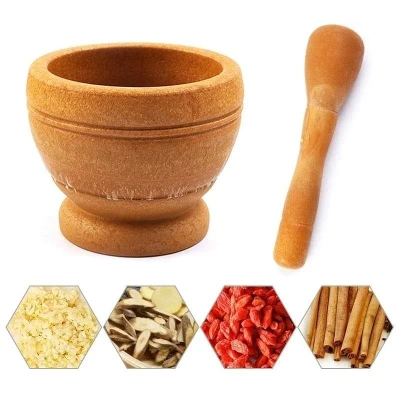 Resin Mortar Pestle Set Garlic Herb Spice Mixing Grinding Crusher Bowl Restaurant Kitchen Tools LS