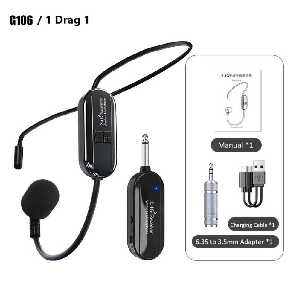 With Transmitter Receiver 2.4G Wireless Microphone Amplifier Voice Speaker  Fitness Trainer