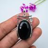 Black Onyx, White Topaz Pendant Gemstone Jewelry, 925 Solid Sterling Silver Pendant, Gift For Women Handmade Pendant