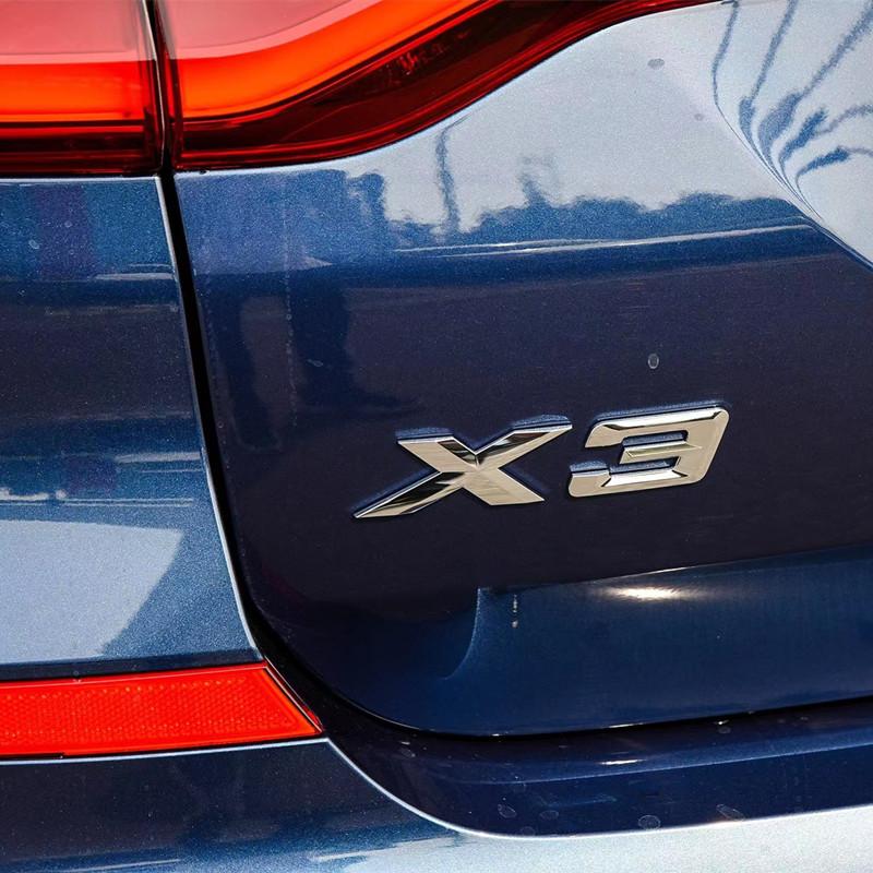 3D ABS Black Chrome Car Letters Rear Trunk Badge X3 Logo For BMW X3 F25 Sticker Emblem X3 E83 F25 G01 Lettering Accessories