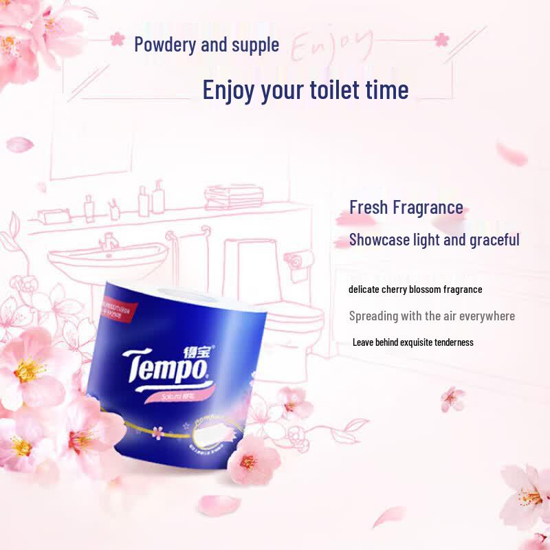 Tempo Cherry Blossom Scented Core Toilet Paper