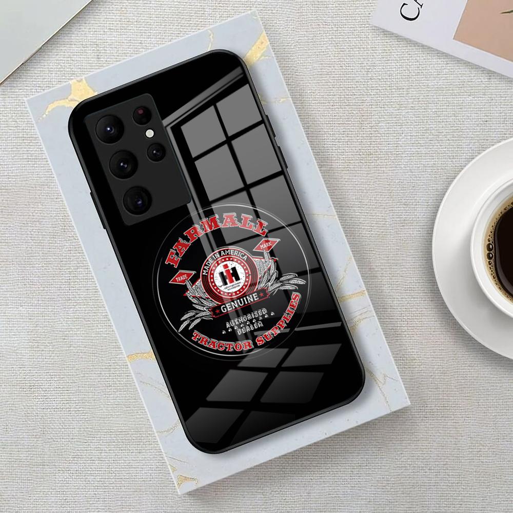 

Case IH Tractor Logo Phone Case For Samsung S26 S25 Edge Ultra 23 22 21 20 Ultra Plus S24 Fe Glass Cover Galaxy S21
