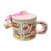 Cute Mug with Lid Creative Ceramic Cup for Women New High Looking Couple Water Cup for Girls Giving Birthday Gifts