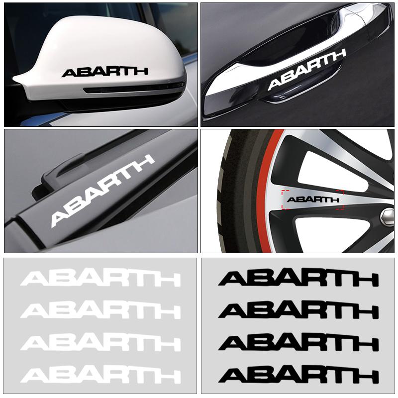 HIUWL1 4P/Set Car Door Sticker Scratches Resistant Cover Auto Handle Stickers Emblem For Abbas Abarth Punto 124/125/500 Stilo Ducato