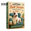 Holiday Countdown Calendar Everyday Bull Terrier Advent 2026, 24 Day Christmas with Winter Activity Acrylic Ornaments, Decorative Collectible for Dog