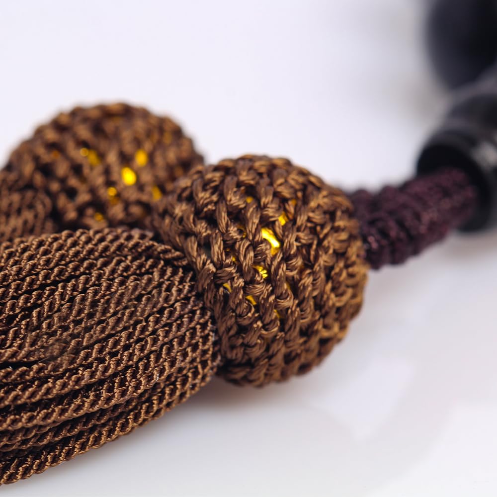 Men's Buddhist Prayer Beads for Funerals, Made of Striped Ebony and Tiger's Eye Stone with a Prayer Bead Bag, Perfect for Formal Wear, Funerals,