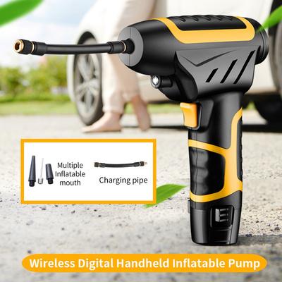 120W Cordless Car Tyre Air Compressor Pump Handheld USB Wireless Car Tire Inflator Pump + Digital Display for Motorcycle Bicycle