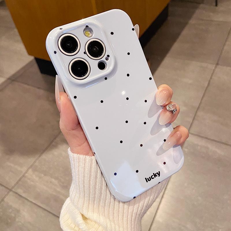 Luxuriöse Süße Wellenpunkt Muster Handyhülle für IPhone 17 16 15 14 13 12 Pro Max 17air Glänzend Stoßfeste Handyhülle Mädchen Geschenk