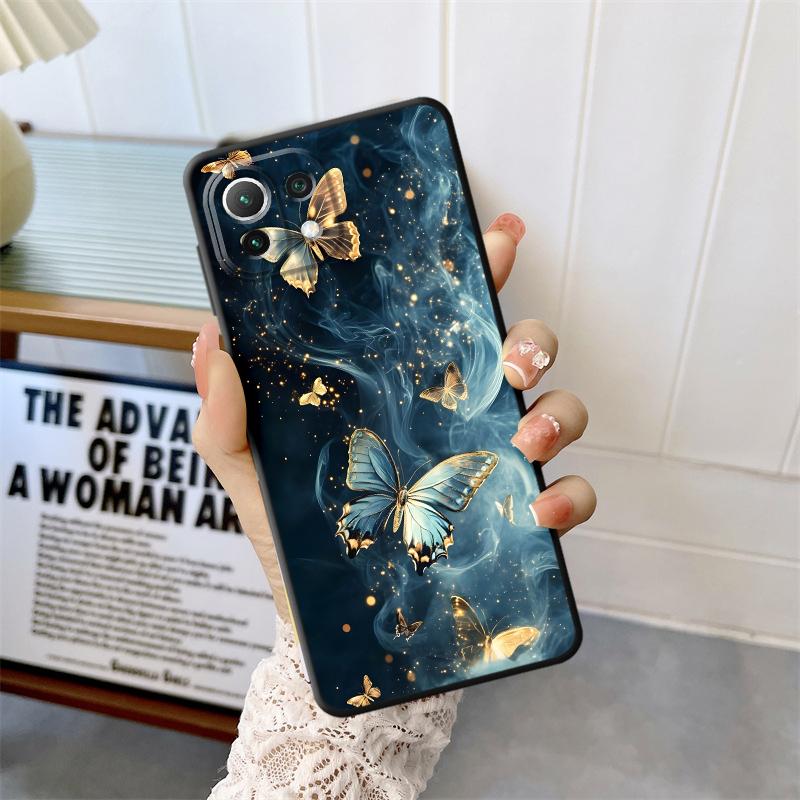 Funda Phone Cover Case for Xiaomi Mi 11 10T 13 Lite 14 12 12T Pro 11T 12X 15 Pro Creative Cartoon Butterfly