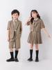 British Style Summer Short Sleeve Kindergarten Uniform Set for Boys and Girls