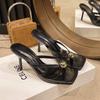 Fashion Women's High Heels Slippers Summer New Luxury Design Thin High Heels Sandals Elegant Trend Fashion Women's Shoes Slide Mujer