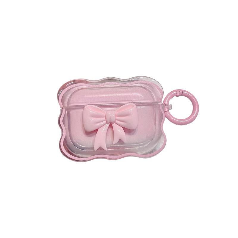 Girl pink bow three-dimensional for AirPods protective case AirPodsPro Apple AirPodspro1