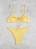 Lace-Up Triangle Bikini - 2024 Solid Color Two-Piece Swimsuit, European & American Style