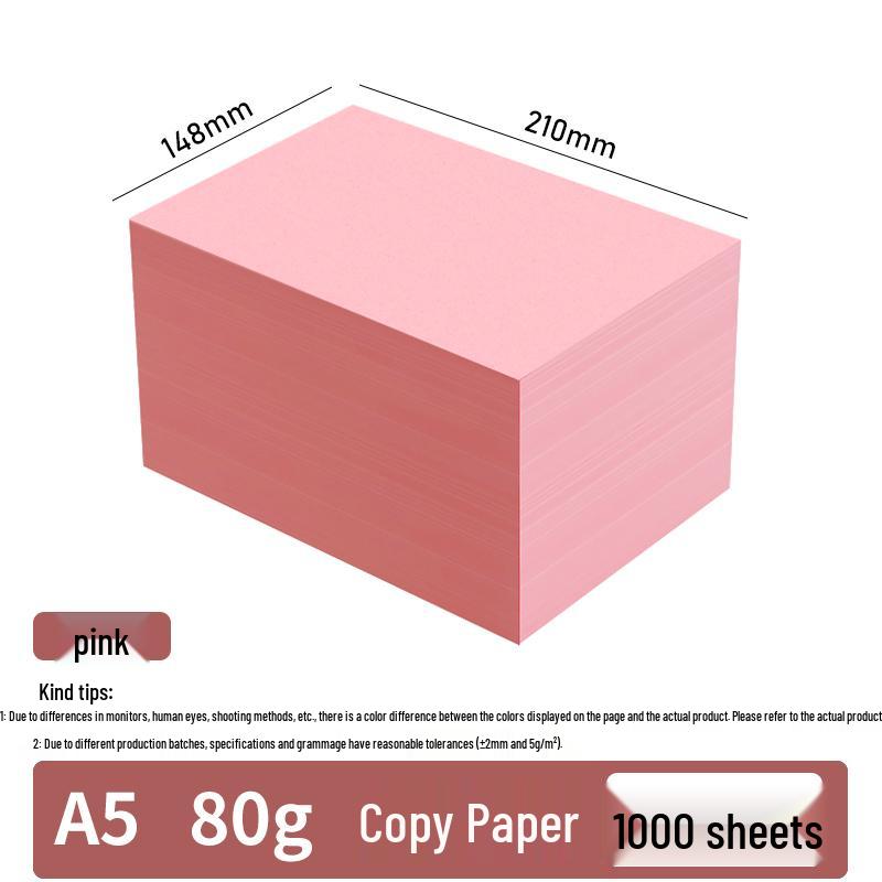 Pink Colored Paper: A4 & A5 Printing, 80g Copy, 70g Craft, A3 Printing, Table Cards