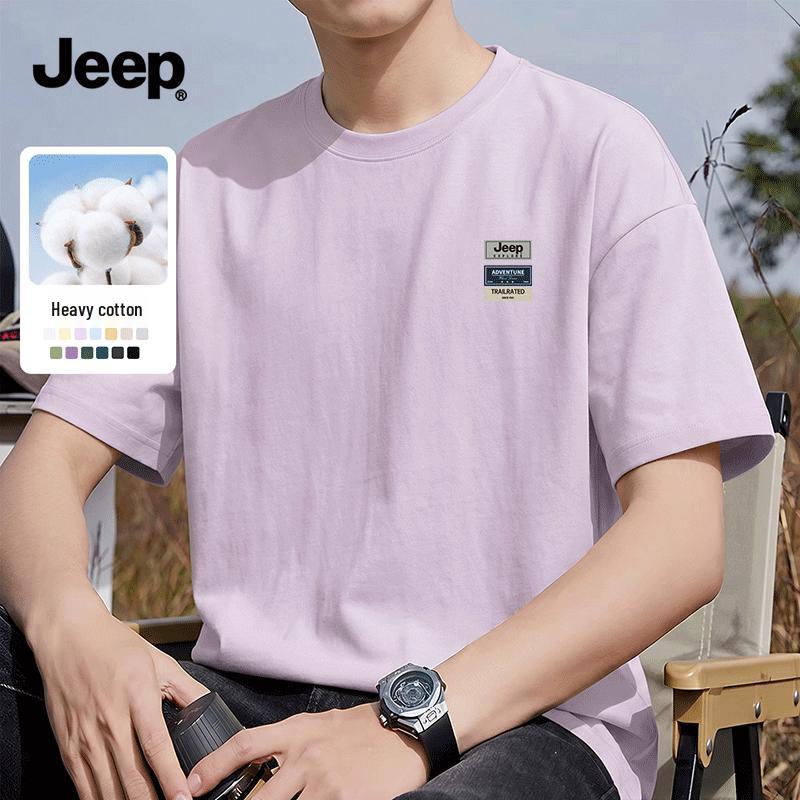 JEEP Men s Heavyweight Pure Cotton Short Sleeve T-Shirt S