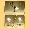 Cute Creative Cartoon Sportsman Night Light Mini Portable Bulb Suction Cup Lights Bendable Desk Lamp for Tabletop Shelves Decor