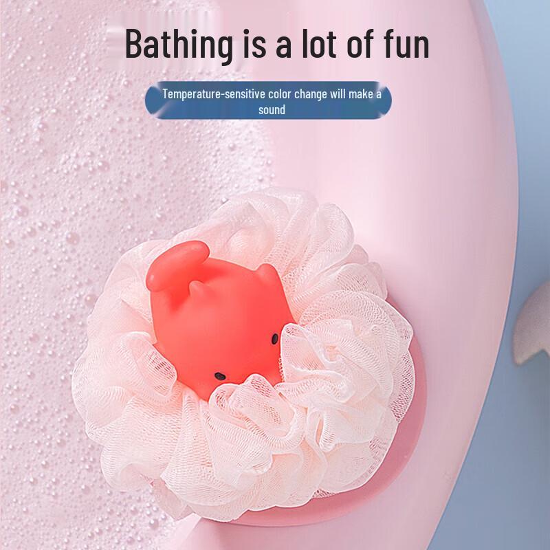 Kids' Temperature-Sensitive Color Changing Dolphin Bath Pouf