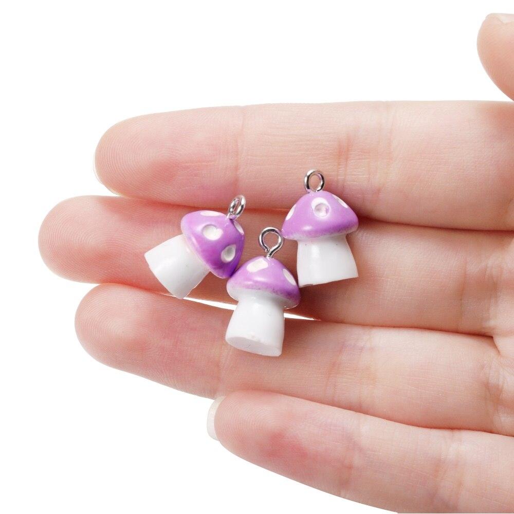 10Pcs/Lot 11x18mm Mushroom Pendants Charms DIY Findings Keychain Bracelets Pendant for Necklace Jewelry Making Accessories