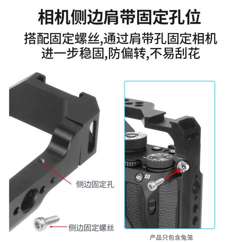 Aluminum Camera Cage Sony A7 III A7R A9 With Cold Shoe Mount Tripod Thread NATO Rail
