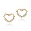 Simple Ins Style Sweet Heart Shaped 18k Gold Plated Copper Stud Earrings For Women