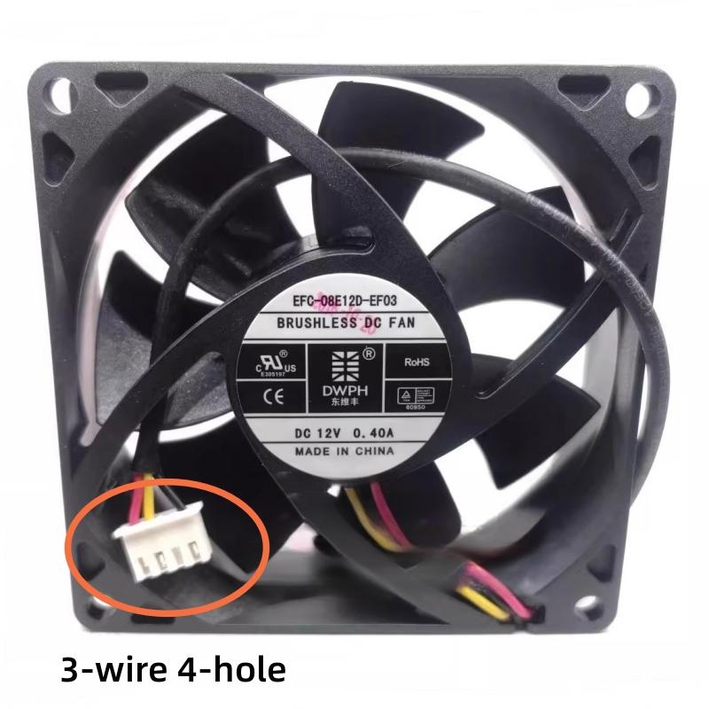 New Original EFC-08E12D-EF03 8cm 8025 12V 0.40A 80*25mm 3-wire Speed Measuring Cooling Fan