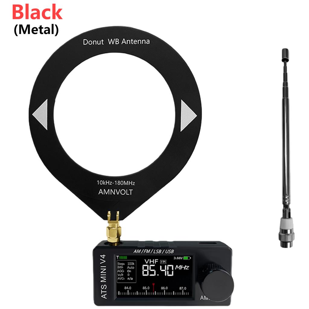 AMNVOLT V4 ATS MINI Si4732 DSP Radio LSB USB AM FM All Band Radio W/ Antenna 1.9inch IPS Screen Portable Pocket Radios ESP-32-S3