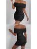 European & American Sexy One-Shoulder Bodycon Sheath Dress for Women