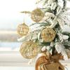 3/6pcs Delicate Christmas Iron Wire Ball Gold Christmas Tree Decoration Pendant Hollow Ball  Office