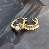Light Luxury Niche Double-Layer Bead Ring For Women'S High-End Fashion Opening Adjustable Index Finger Ring Stacking Wearing Ring