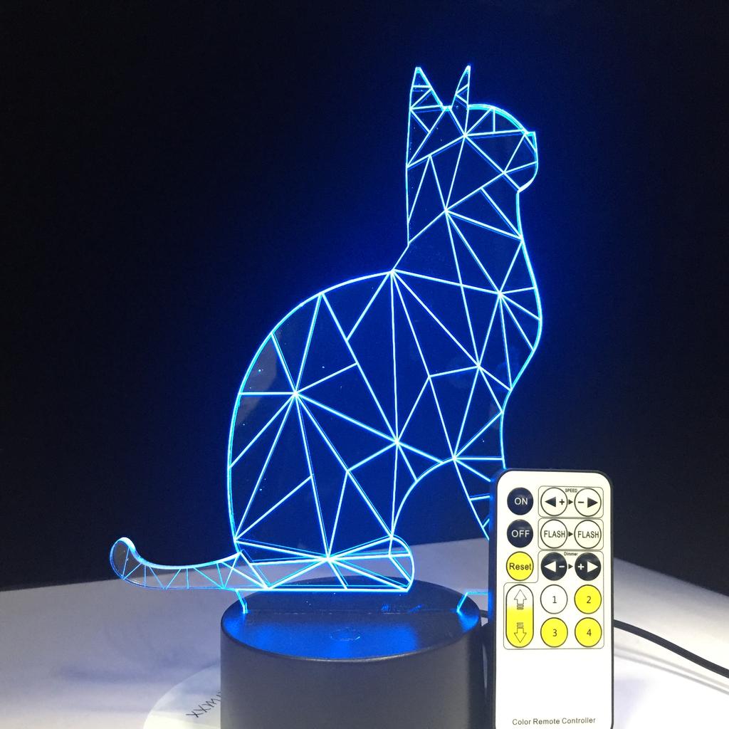 Factory Dropshipping ODM Rechargeable Touch Switch Dog Arylic Panel Box Table Night Lamp  16 Colors Change 3D LED Light