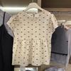 French Retro Bow Puff Sleeve Pleated Top