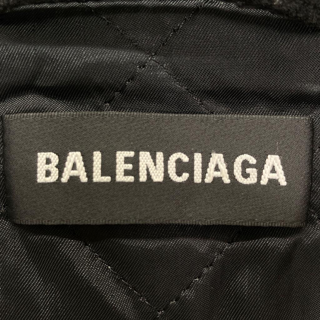 BALENCIAGA 534315 18AW Black TRACK SUIT JACKET Logo Embroidered Fleece Jacket Jacket 46 blackUsed