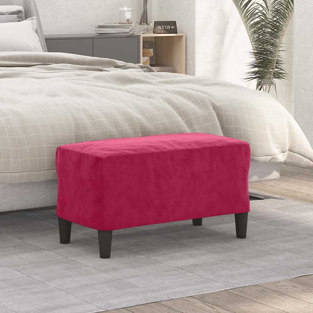 Velvet Bench in Wine Red 70 x 35 x 41 cm