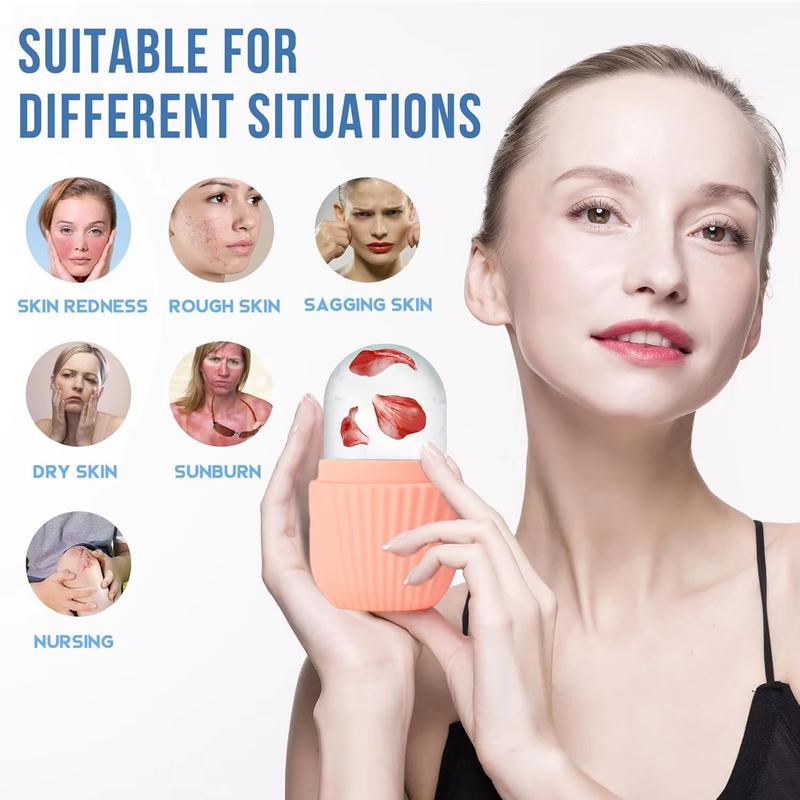 Ice Face Roller & Stainless Steel Gua Sha Tool Set, Facial Massager Ice Roller Skin Care Tool Beauty Set Lifting Contouring Tool