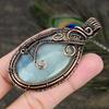 Aquamarine Gemstone Copper Wire Wrap Jewelry Pendant 3.07