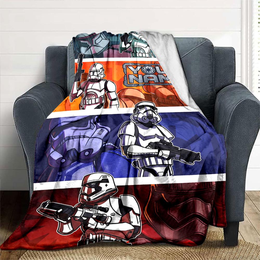 Star Wars Personalized Text Blanket Multi-purpose Personalized Blanket Soft Warm Cozy for Picnics Nap Home Decor Office Chair for All Occasions