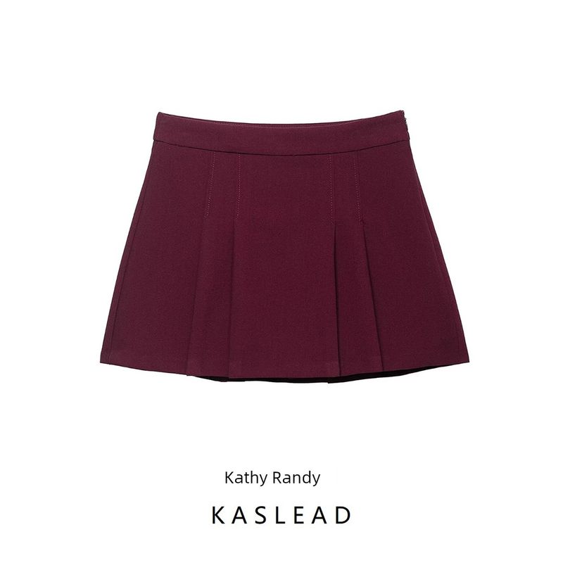 Kaslead New Arrival Women's Fashion Style Stylish Simple and Versatile Pleated Decorative Culottes 1478525