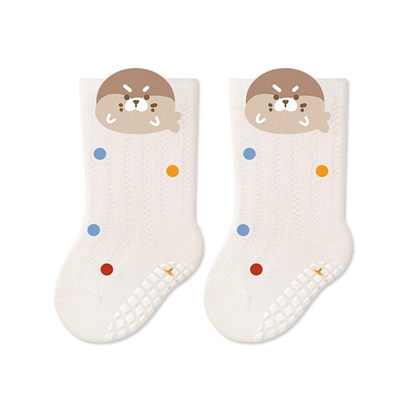 Baby Girls Socks Soft Cartoon Cotton Non-slip Socks Children Girl Mesh Anti-slipping Socks Indoor Floor Socks S белый