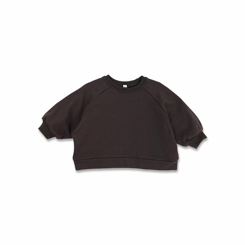 Korean Style Unisex Baby Sweatshirt - Thick Pure Cotton, Trendy Round Neck for Spring & Autumn