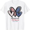 Flag Hearts 1776 2026 July 4th 250th Birthday USA 250 Years T-Shirt