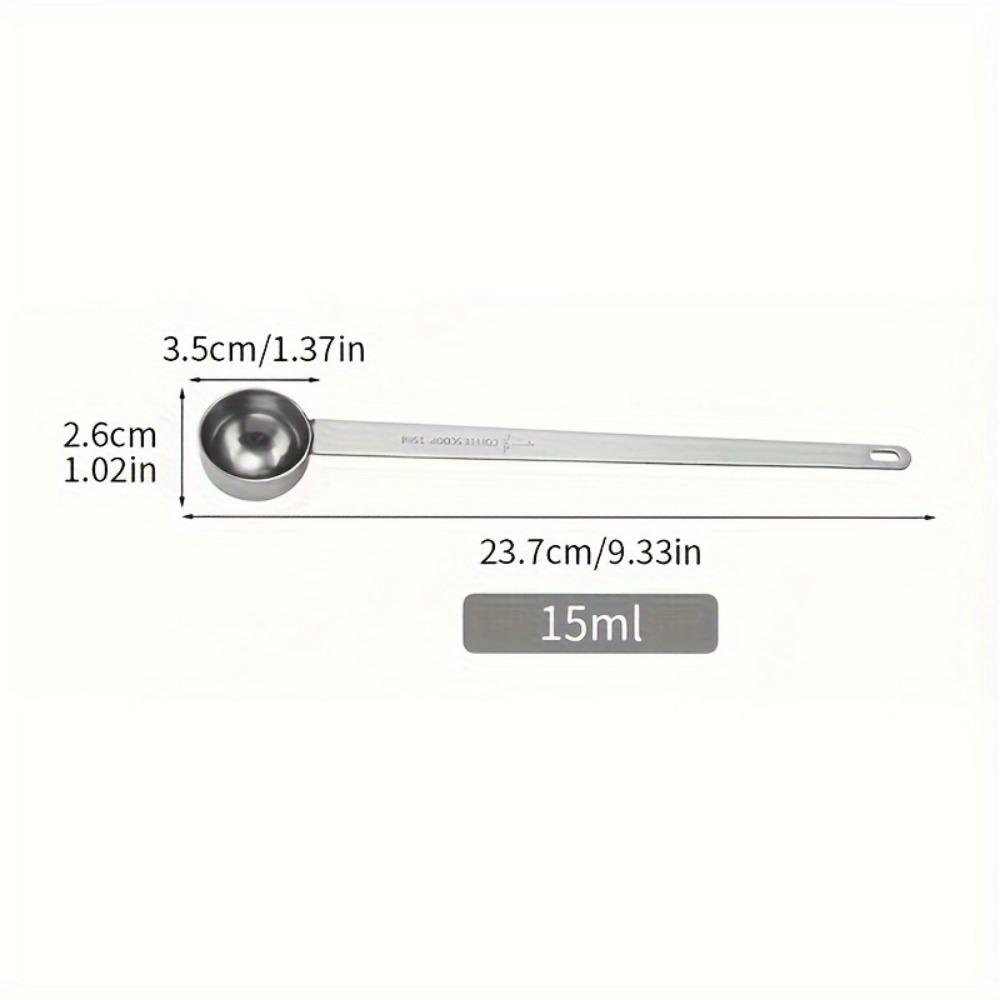 

1 шт. Кофейные ложки, кофейные ложки из нержавеющей стали 304, столовая ложка с длинной ручкой, мерная столовая ложка, подходит для кофейного контейнера 15ml