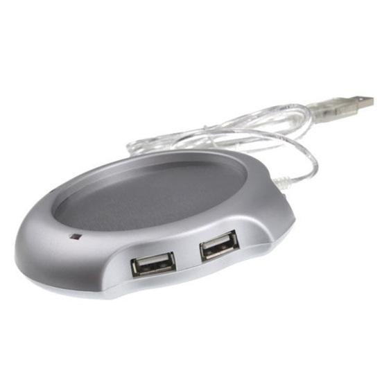 USB Mug Warmer Heater Coffee Tea Cup Pad with 4-Port HUB for Office PC Laptop