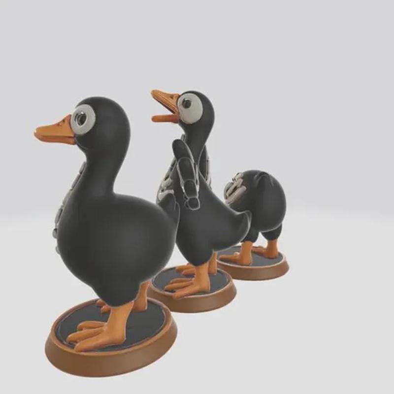 Bone Print Bird Figurines for Halloween, Set of 3 Freestanding Figures for Shelf Display, Side Table Arrangements and Entryway Styling